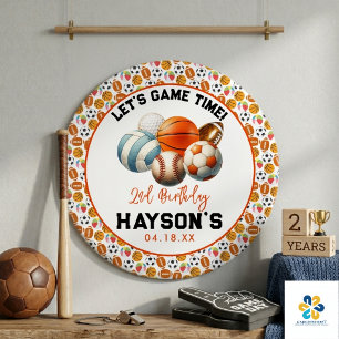 Chapa Redonda De 2,5 Cm Niños deportivos modernos fiesta de segundo cumple