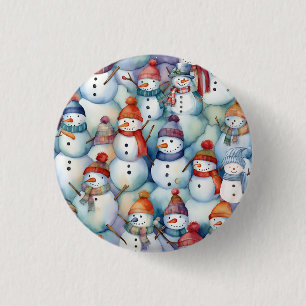Chapa Redonda De 2,5 Cm Niños navidades Snowman