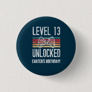 Chapa Redonda De 2,5 Cm Nivel 13 Desbloqueado 13 cumpleaños personalizado