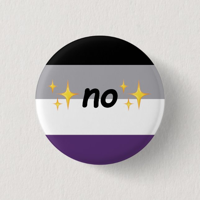 Chapa Redonda De 2,5 Cm "No" asexual - alfiler (Anverso)