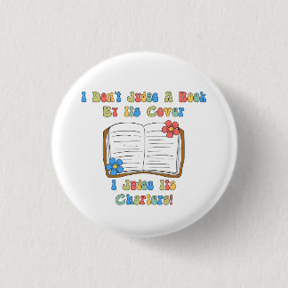 Chapa Redonda De 2,5 Cm No juzgo un libro por su portada...Botón