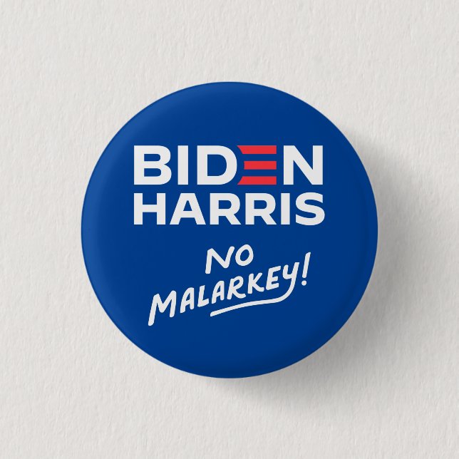 Chapa Redonda De 2,5 Cm no malarkey Biden Harris (Anverso)