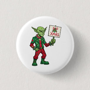 Chapa Redonda De 2,5 Cm No Navidad – Estilo Alien Rebelde