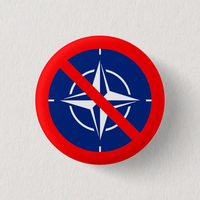 Chapa Redonda De 2,5 Cm No to NATO (Anverso)