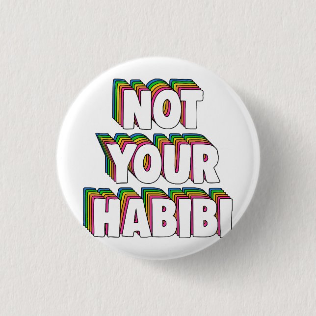 Chapa Redonda De 2,5 Cm No tu Habibi (Anverso)