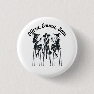Chapa Redonda De 2,5 Cm Noche de vino de brujas personalizadas, modernas y