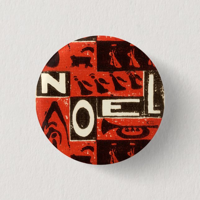 Chapa Redonda De 2,5 Cm Noel Red (Anverso)