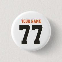 Nombre 77 Deportes Jersey Número Negro y Naranja
