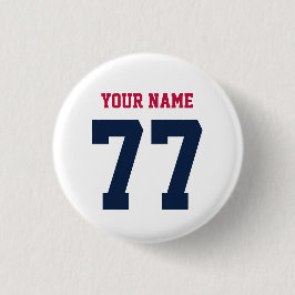 Chapa Redonda De 2,5 Cm Nombre 77 Número de Jersey de Equipo Deportivo Azu
