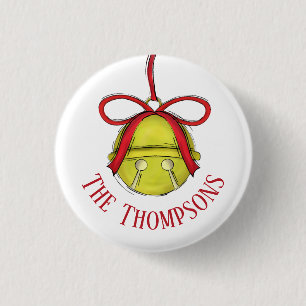 Chapa Redonda De 2,5 Cm Nombre de familia de Personalizado de Navidades de