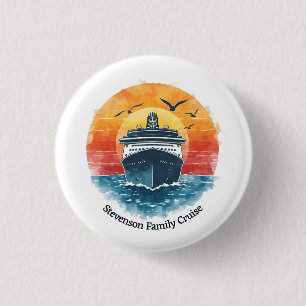 Chapa Redonda De 2,5 Cm Nombre de la familia puesta del sol Crucero de vac