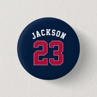 Chapa Redonda De 2,5 Cm Nombre del número de Jersey del equipo deportivo p