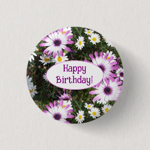 Chapa Redonda De 2,5 Cm Nombre del Personalizable floral marrón marrón y b
