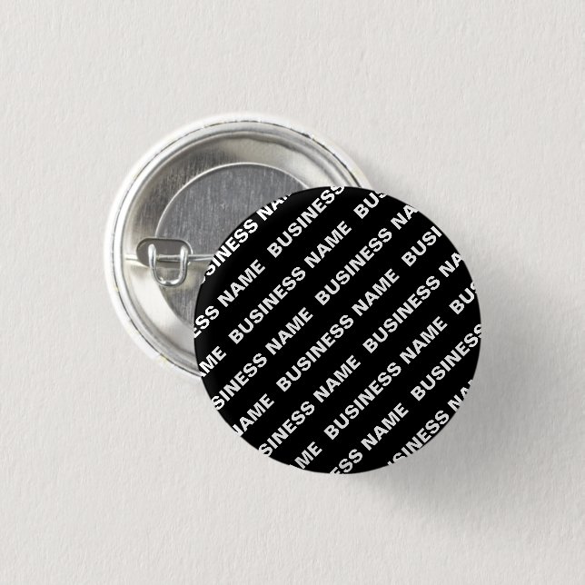 Chapa Redonda De 2,5 Cm Nombre editable repetido en negrita | Simple blanc (Anverso y reverso)