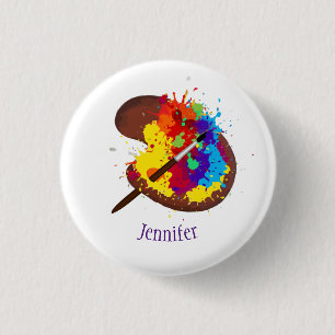 Chapa Redonda De 2,5 Cm Nombre personalizado Arte pintor de artista person