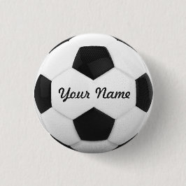 Chapa Redonda De 2,5 Cm Nombre personalizado del balón de fútbol