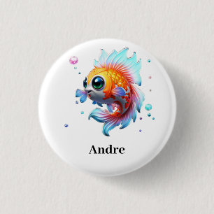 Chapa Redonda De 2,5 Cm Nombre personalizado japonés Koi Fish