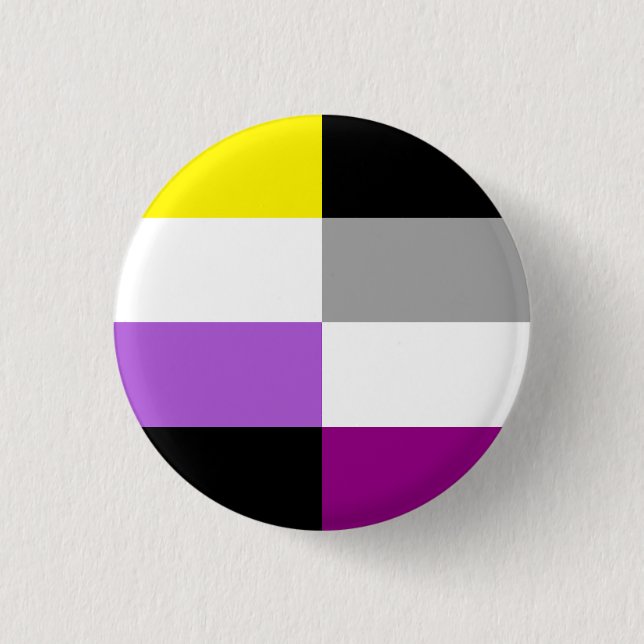 Chapa Redonda De 2,5 Cm Nonbinary Asexual Dual Pride Flag (Anverso)