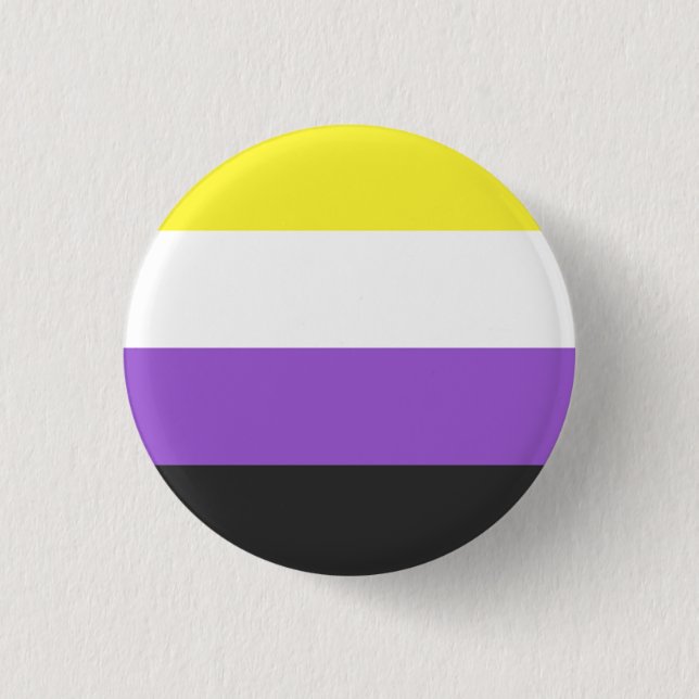 Chapa Redonda De 2,5 Cm NonBinary Flag (Anverso)