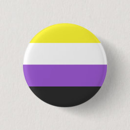 Chapa Redonda De 2,5 Cm NonBinary Flag