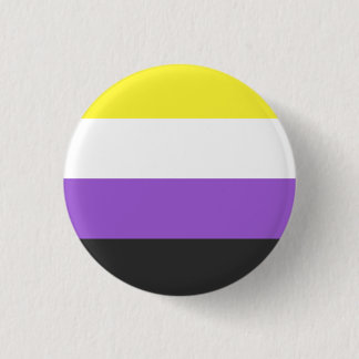 Chapa Redonda De 2,5 Cm NonBinary Flag