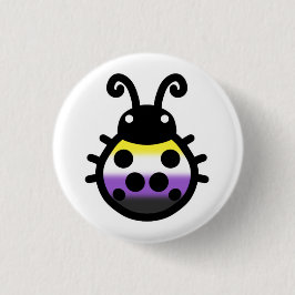Chapa Redonda De 2,5 Cm Nonbinary Pride Ladybug Pin Badge