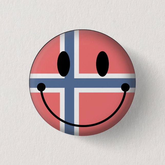 Chapa Redonda De 2,5 Cm Noruega (Anverso)