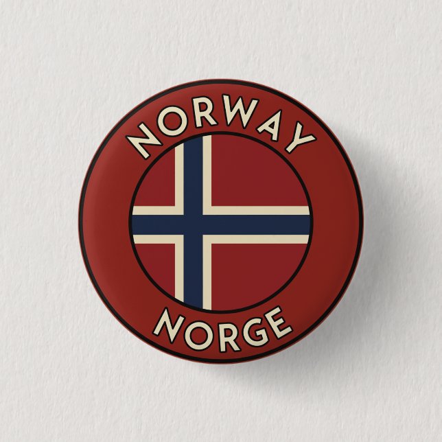 Chapa Redonda De 2,5 Cm Noruega Norway (Anverso)