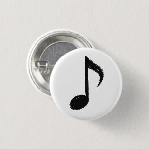 Chapa Redonda De 2,5 Cm Nota musical minimalista - Estilo de pincel de tin