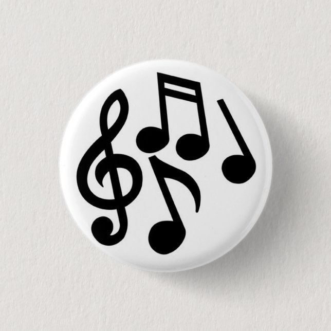 Chapa Redonda De 2,5 Cm Notas musicales (Anverso)
