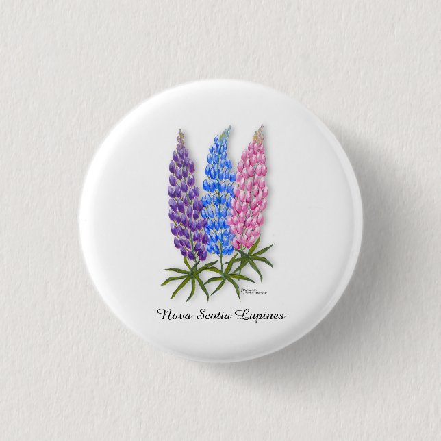 Chapa Redonda De 2,5 Cm Nova Scotia Lupines (Anverso)