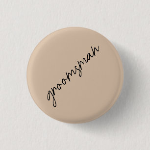 Chapa Redonda De 2,5 Cm Novia Moderna   Beige + Letra Negra