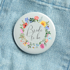 Chapa Redonda De 2,5 Cm Novia Wildflower guion Boda 