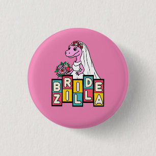 Chapa Redonda De 2,5 Cm Novia Zilla Retro