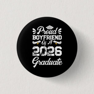 Chapa Redonda De 2,5 Cm Novio Orgulloso de una Graduación de la Clase 2026
