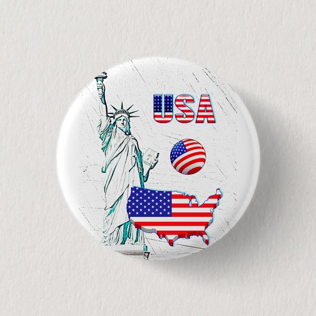 Chapa Redonda De 2,5 Cm NUESTRA CASA - colección de diseño de EE. UU. (Anverso)