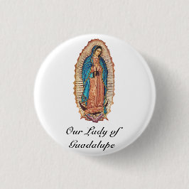 Chapa Redonda De 2,5 Cm Nuestra Señora de Guadalupe Tilma Milagrosa Arte F