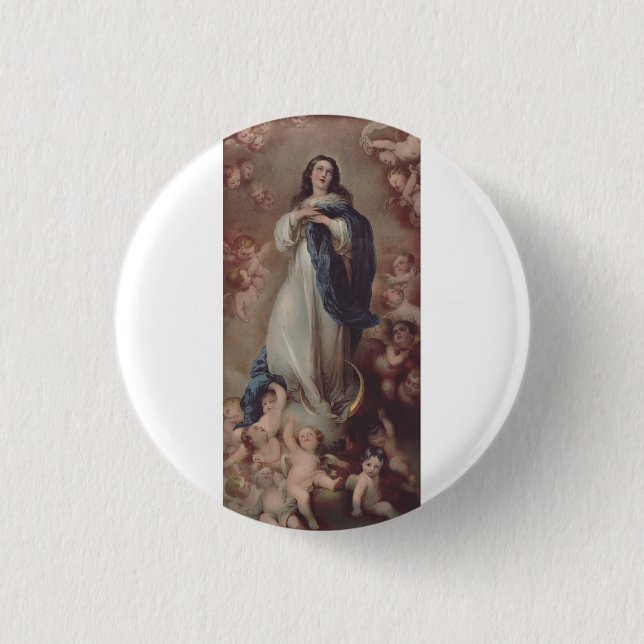 Chapa Redonda De 2,5 Cm Nuestra Señora de la Inmaculada Concepción (Anverso)