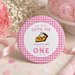 Chapa Redonda De 2,5 Cm Nuestro pequeño Cutie cumple Pi el primer año
