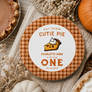Chapa Redonda De 2,5 Cm Nuestro Pequeño Pastelito Cumpleaños Día de Pi 1er