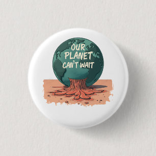 Chapa Redonda De 2,5 Cm Nuestro Planeta No Puede Esperar – Acción Climátic