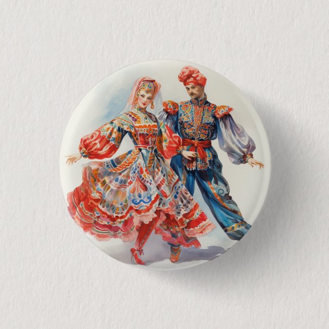 Chapa Redonda De 2,5 Cm Nutcracker Ballet, Russian Dancers (Anverso)