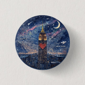 Chapa Redonda De 2,5 Cm NYC to Seattle Button