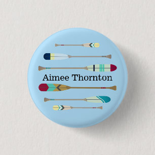 Chapa Redonda De 2,5 Cm Oars de estilo vintage redondo