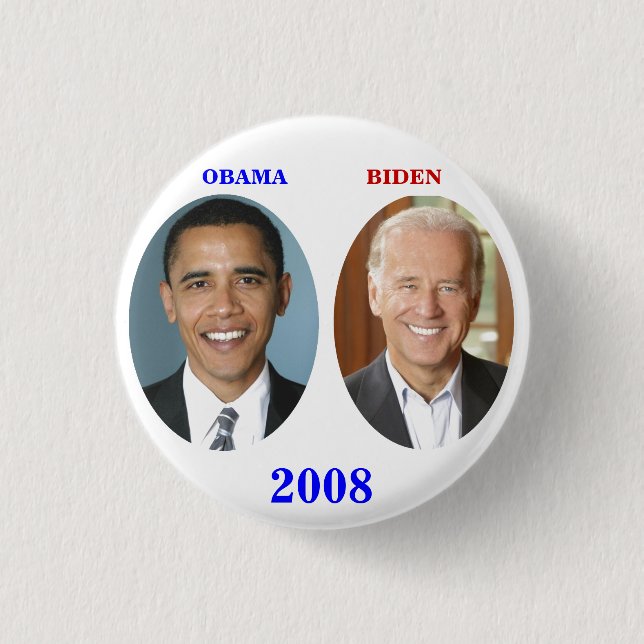 CHAPA REDONDA DE 2,5 CM OBAMA BIDEN 2008 (Anverso)