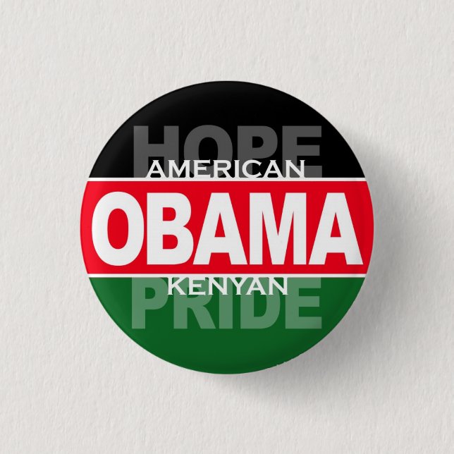 Chapa Redonda De 2,5 Cm Obama -- Esperanza americana, orgullo del Kenyan (Anverso)