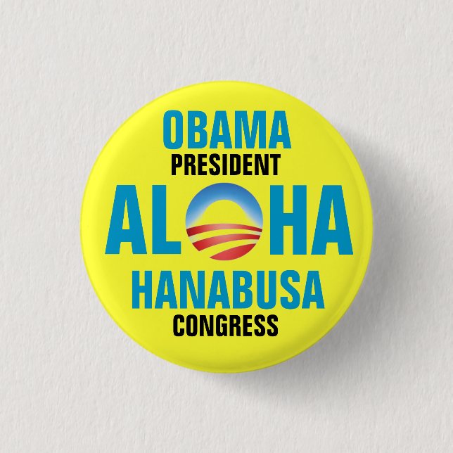 CHAPA REDONDA DE 2,5 CM OBAMA/HANABUSA 2012 (Anverso)