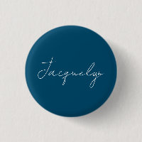Ocean Blue Plain Elegant Nombre Minimalista Modern