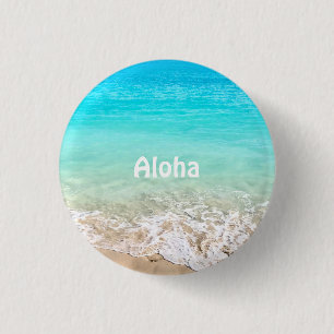 Chapa Redonda De 2,5 Cm Océano hawaiano tropical Aloha