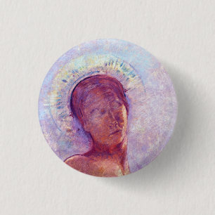 Chapa Redonda De 2,5 Cm Odilon Redon, ojos cerrados 1889